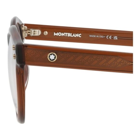Montblanc Mens Round/Oval Brown Brown Transparent Fashion Designer Eyewear - Picture 4 of 4